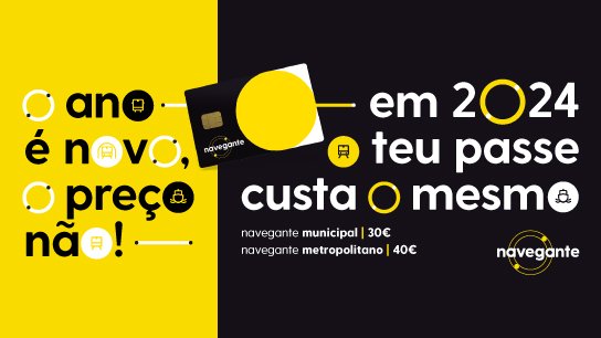 Em 2024 os passes navegante® não terão qualquer aumento de preço