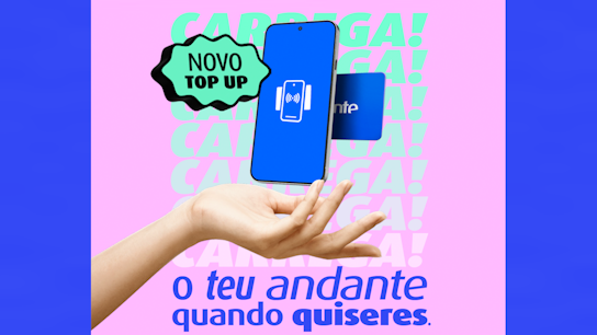 TOP UP é a nova funcionalidade da app Anda que permite carregar cartões Andante no telemóvel